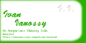 ivan vamossy business card
